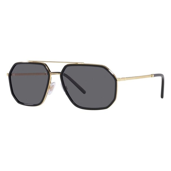New Dolce & Gabbana Black Polarised Aviator DG2285 02/81 Sunglasses Women - Picture 1 of 5